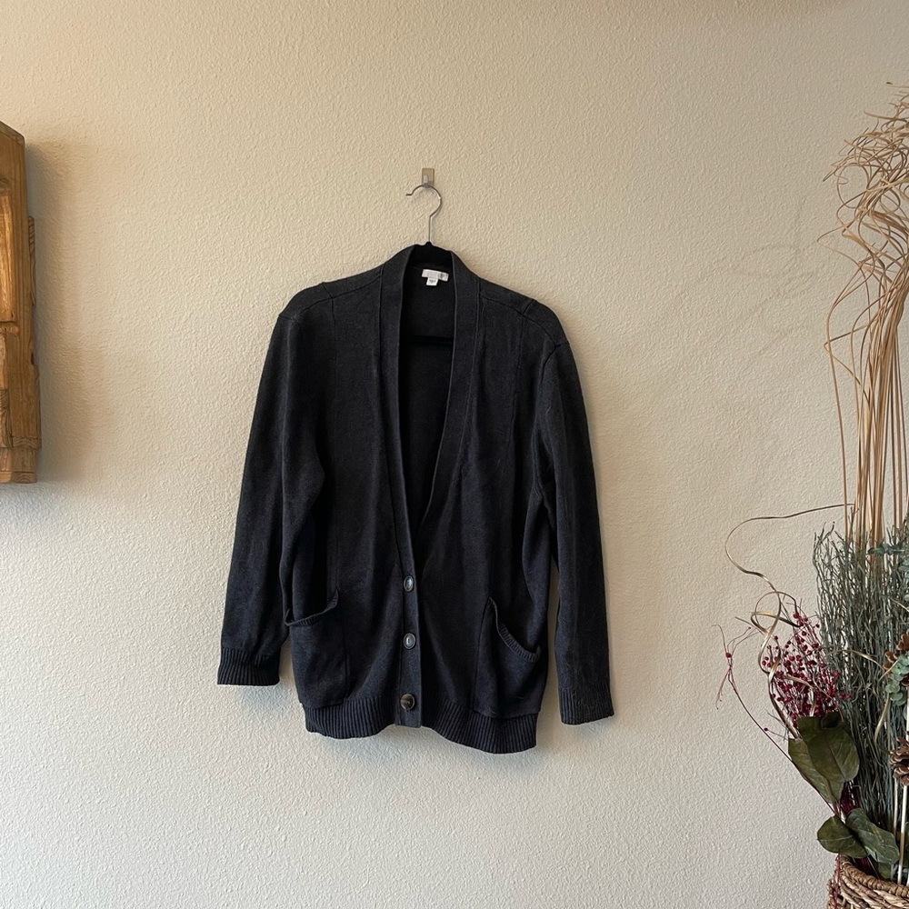 J Jill Dark Grey Boyfriend Sweater